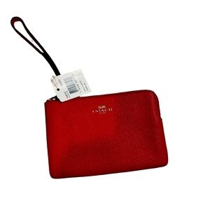 Coach Red Leather Wristlet  NWT